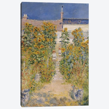 The Artist's Garden at Vetheuil  Canvas Print #BMN4978} by Claude Monet Canvas Wall Art