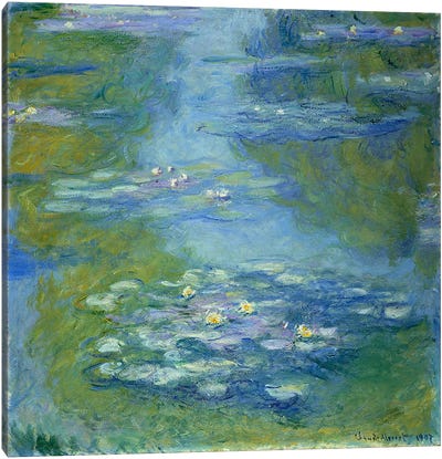 Waterlilies, 1907  Canvas Art Print - Water Lilies Collection