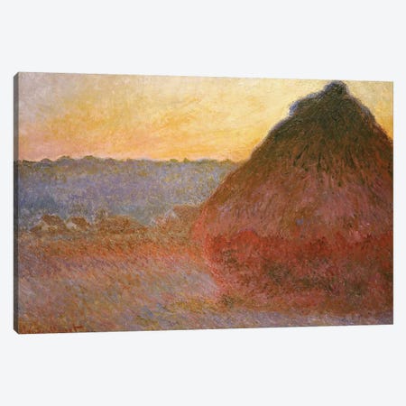 Haystacks, Pink and Blue Impressions, 1891  Canvas Print #BMN4980} by Claude Monet Canvas Print