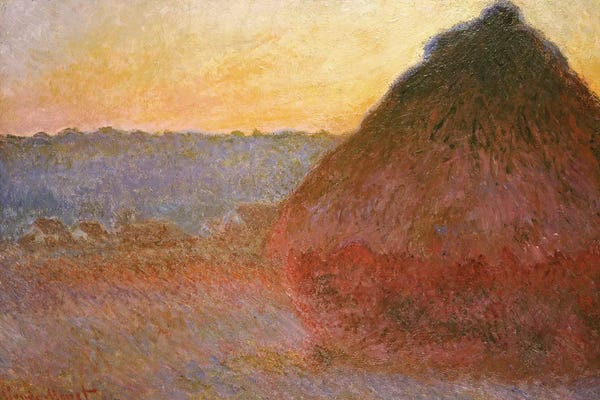 Claude Monet: Haystacks, Pink and Blue Impressions, 1891  by Claude Monet