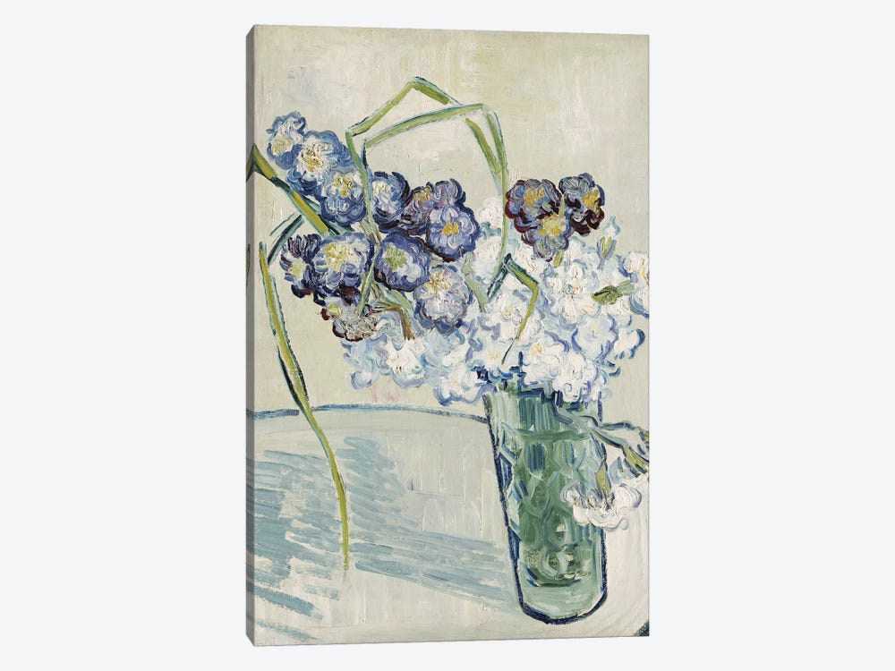 Still Life, Vase of Carnations, June 1890  by Vincent van Gogh 1-piece Canvas Art