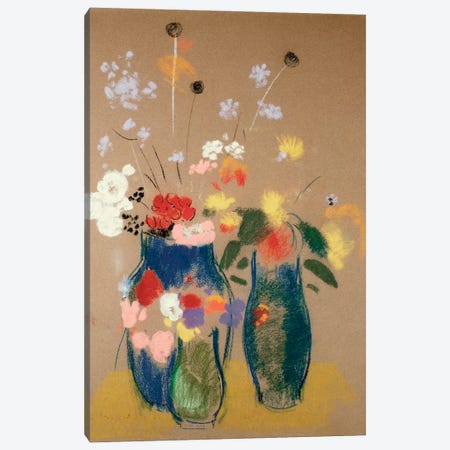 Three Vases of Flowers, c.1908-10  Canvas Print #BMN4984} by Odilon Redon Canvas Art