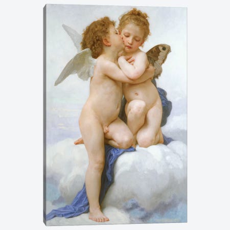 The First Kiss  Canvas Print #BMN4987} by William-Adolphe Bouguereau Canvas Art