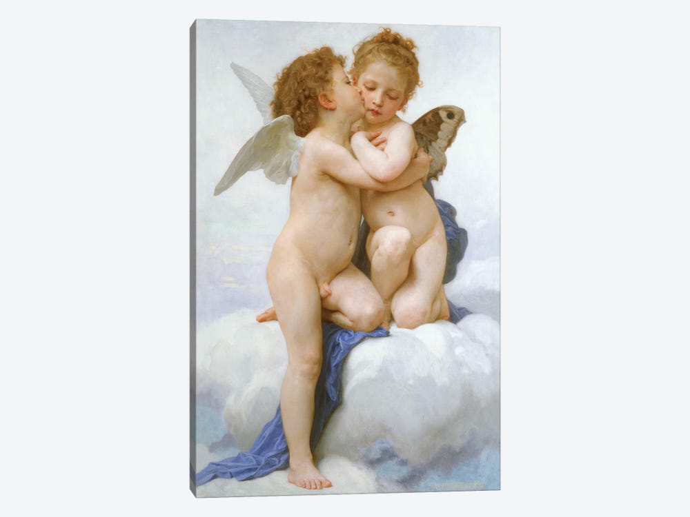 The First Kiss  by William-Adolphe Bouguereau 1-piece Canvas Art