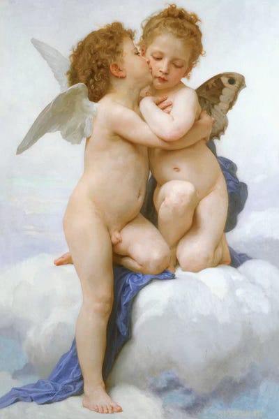 Neoclassicism: The First Kiss  by William-Adolphe Bouguereau