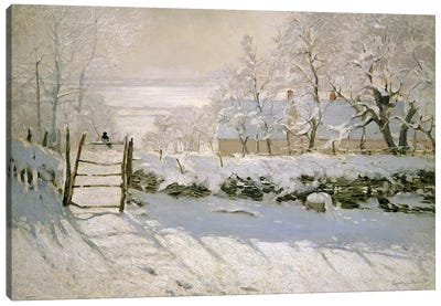 The Magpie, 1869  Canvas Art Print - Snowscape Art