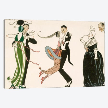 The Madness of the Day, engraved by H. Reidel Canvas Print #BMN4} by George Barbier Canvas Wall Art