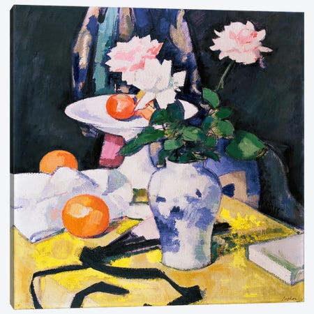 Roses and Oranges  Canvas Print #BMN5018} by Samuel John Peploe Canvas Art