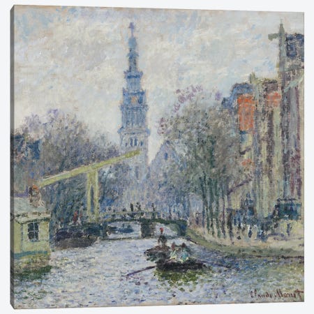 Canal a Amsterdam, 1874  Canvas Print #BMN5029} by Claude Monet Canvas Print
