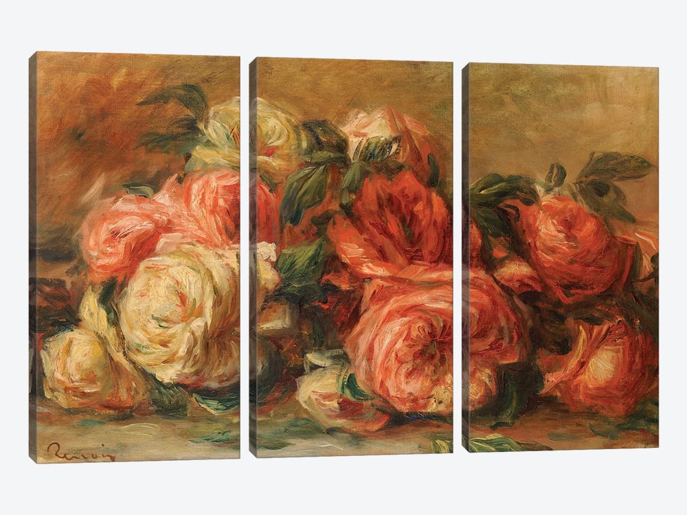 Discarded Roses  by Pierre Auguste Renoir 3-piece Canvas Art Print