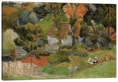 Landscape at Pont Aven, 1888  Canvas Art Print - Paul Gauguin