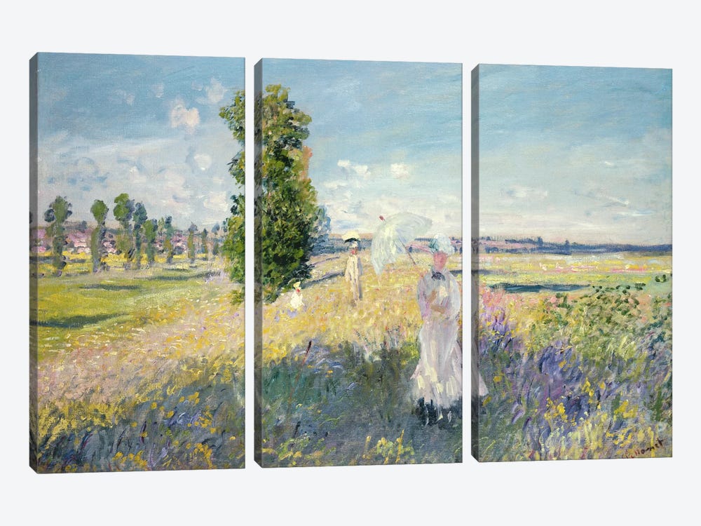 The Walk  by Claude Monet 3-piece Canvas Artwork