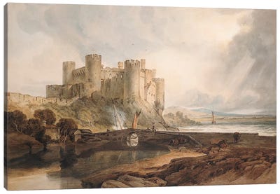 Conway Castle, c.1802  Canvas Art Print - Castle & Palace Art