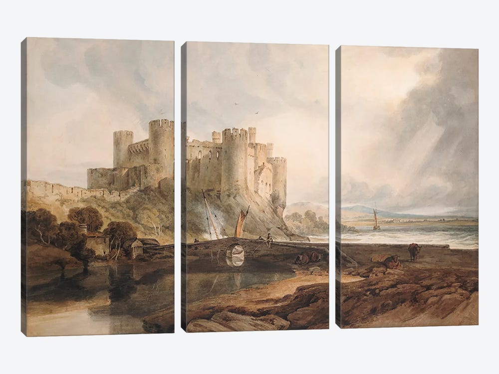 Conway Castle, c.1802  by J.M.W. Turner 3-piece Canvas Print
