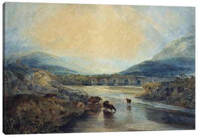 Abergavenny Bridge, Monmouthshire: Clearing Up After a Showery Day  Canvas Art Print