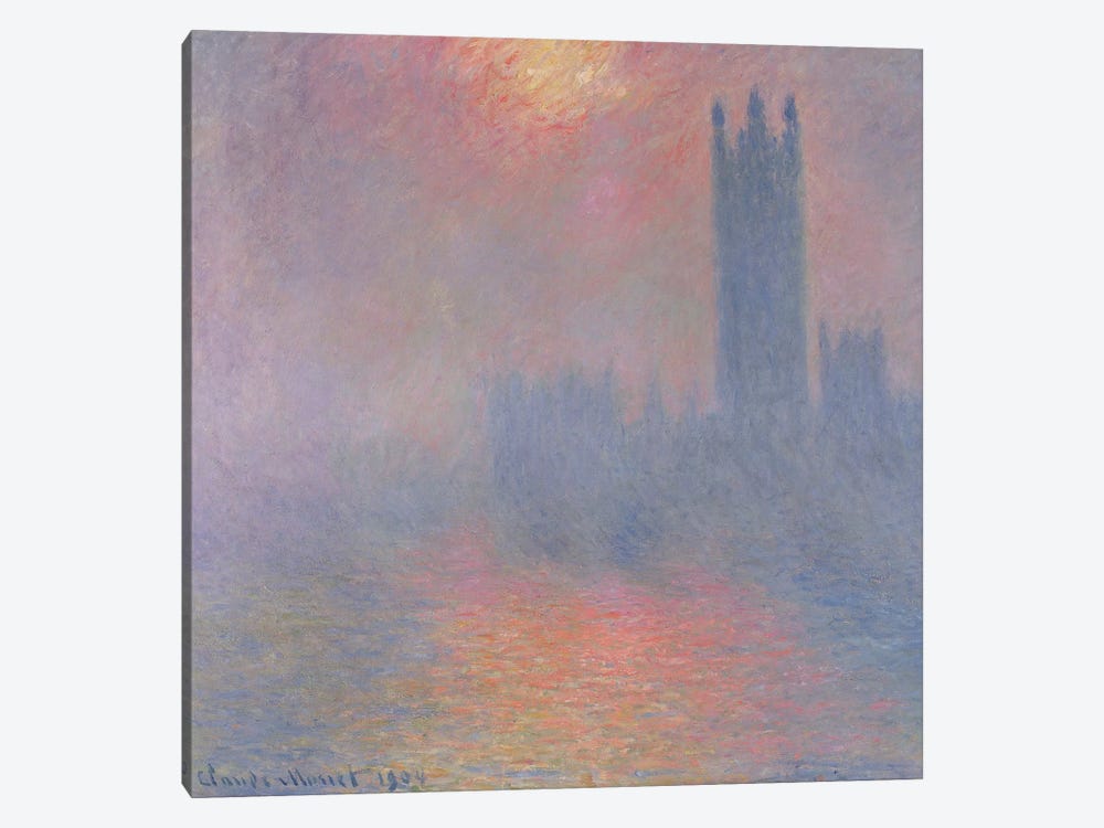 The Houses of Parliament, London, with the sun breaking through the fog, 1904  1-piece Art Print