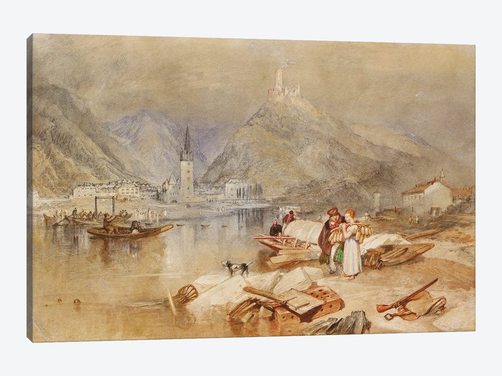 Berncastel on the Moselle with the Ruins of Landshut, c.1834  by J.M.W. Turner 1-piece Canvas Print