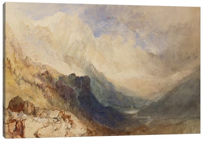 A Scene in the Val d'Aosta  Canvas Art Print - Romanticism Art