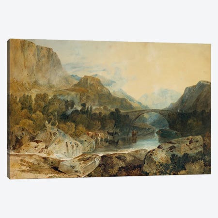 Rosthwaite Bridge, Borrowdale, c.1802  Canvas Print #BMN5054} by J.M.W. Turner Art Print
