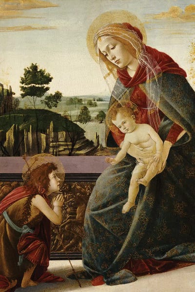 Renaissance: The Madonna and Child with the Young St. John the Baptist in a Landscape  by Sandro Botticelli