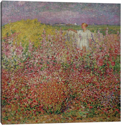 Mrs. Russell Amongst the Flowers at Belle Isle, 1927  Canvas Art Print