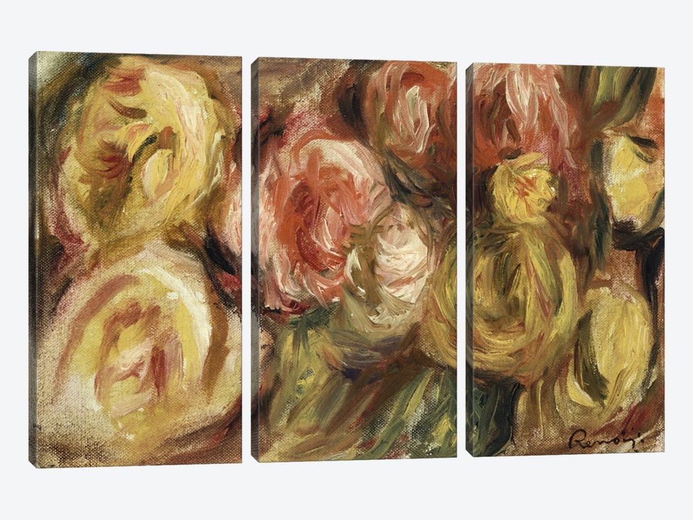 Roses, 1919  by Pierre-Auguste Renoir 3-piece Canvas Print