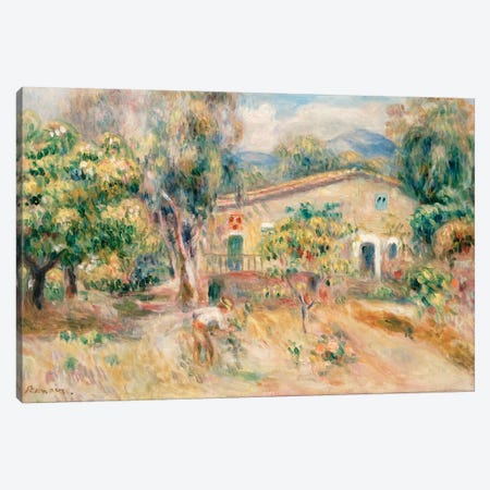 Collettes Farmhouse, Cagnes, 1910  Canvas Print #BMN5063} by Pierre-Auguste Renoir Canvas Art Print