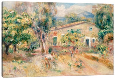 Collettes Farmhouse, Cagnes, 1910  Canvas Art Print - Pierre Auguste Renoir