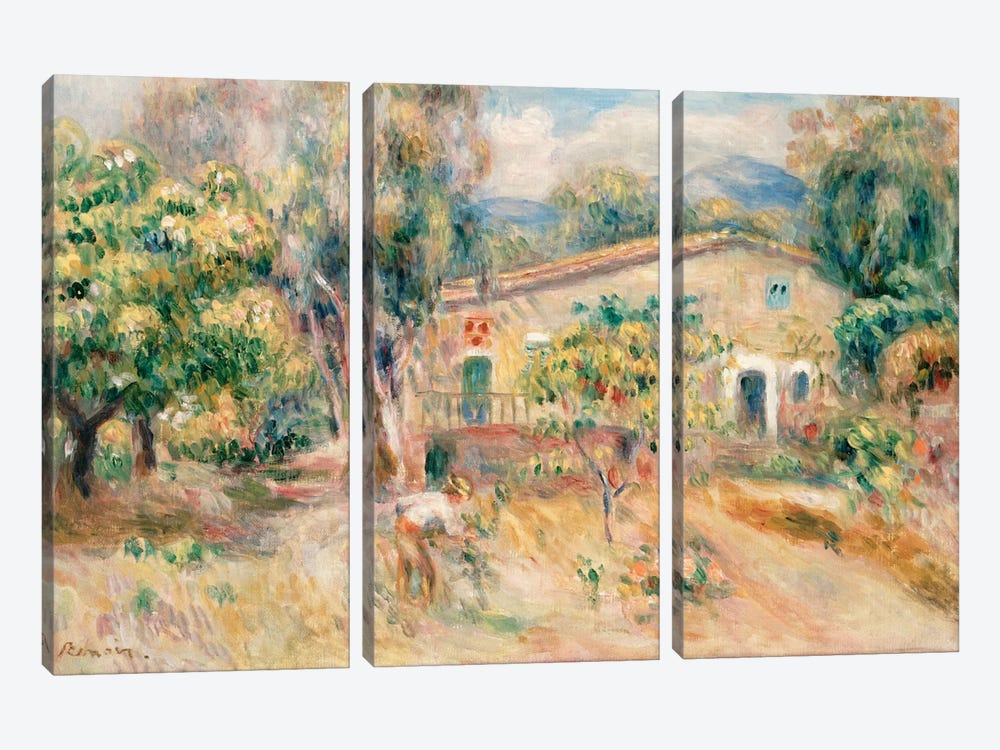 Collettes Farmhouse, Cagnes, 1910  by Pierre Auguste Renoir 3-piece Canvas Artwork