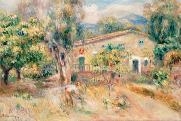 Impressionism: Collettes Farmhouse, Cagnes, 1910  by Pierre-Auguste Renoir