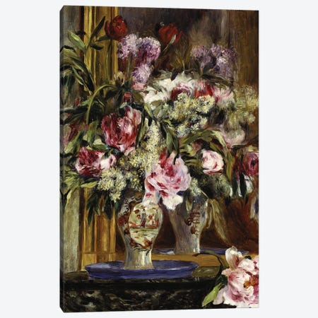 Vase of Flowers, 1871  Canvas Print #BMN5064} by Pierre Auguste Renoir Canvas Artwork