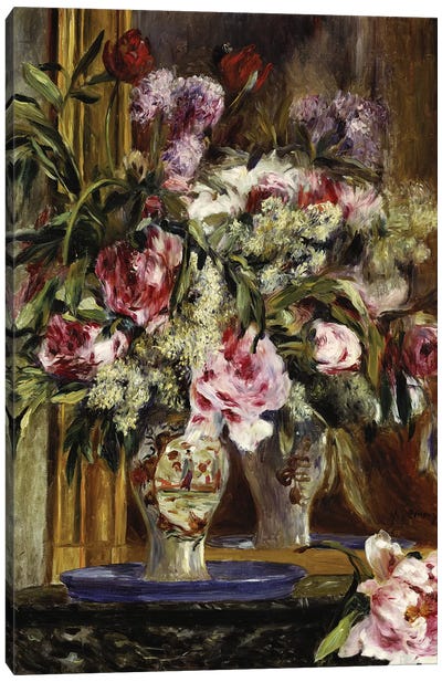 Vase of Flowers, 1871  Canvas Art Print - Pierre Auguste Renoir