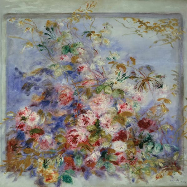 Impressionism: Roses in a Window, 1879  by Pierre-Auguste Renoir