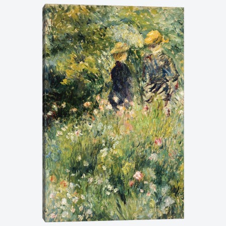 Conversation in a Rose Garden, 1876  Canvas Print #BMN5070} by Pierre Auguste Renoir Canvas Wall Art