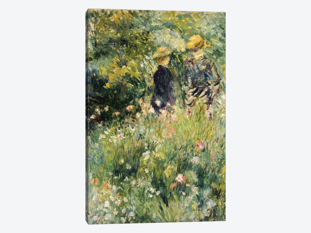 Conversation in a Rose Garden, 1876  by Pierre-Auguste Renoir 1-piece Canvas Wall Art