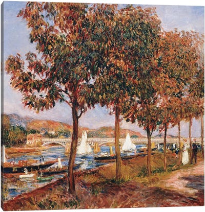 The Bridge at Argenteuil  Canvas Art Print - Pierre Auguste Renoir