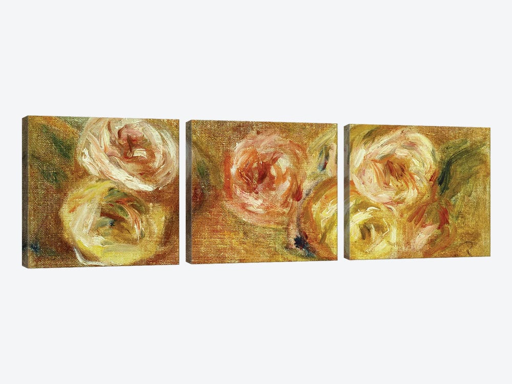Strewn Roses, c.1915  by Pierre-Auguste Renoir 3-piece Canvas Art Print