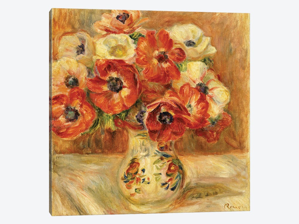 Still Life with Anemones  by Pierre-Auguste Renoir 1-piece Canvas Art Print