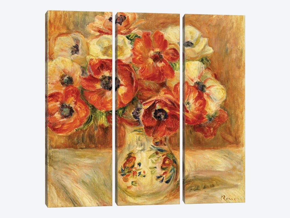 Still Life with Anemones  3-piece Canvas Art Print