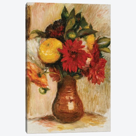 Bouquet of Flowers in a Stone Jug  Canvas Print #BMN5078} by Pierre-Auguste Renoir Canvas Artwork