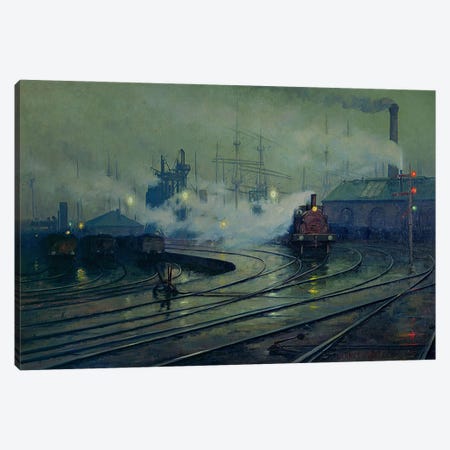 Cardiff Docks, 1896  Canvas Print #BMN507} by Lionel Walden Canvas Art