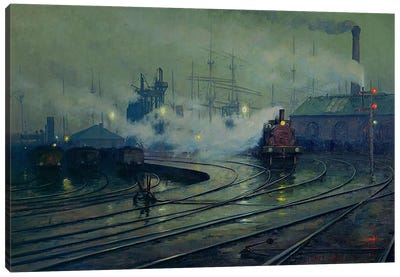 Cardiff Docks, 1896  Canvas Art Print