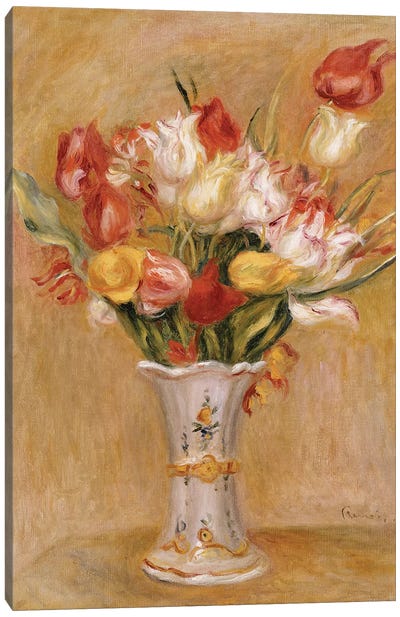 Tulips  Canvas Art Print - Pierre Auguste Renoir