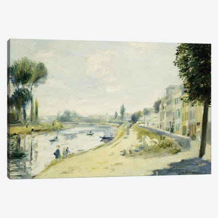 The Banks of the Seine at Bougival, c.1875  Canvas Print #BMN5083} by Pierre Auguste Renoir Art Print