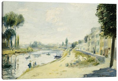 The Banks of the Seine at Bougival, c.1875  Canvas Art Print - Pierre Auguste Renoir