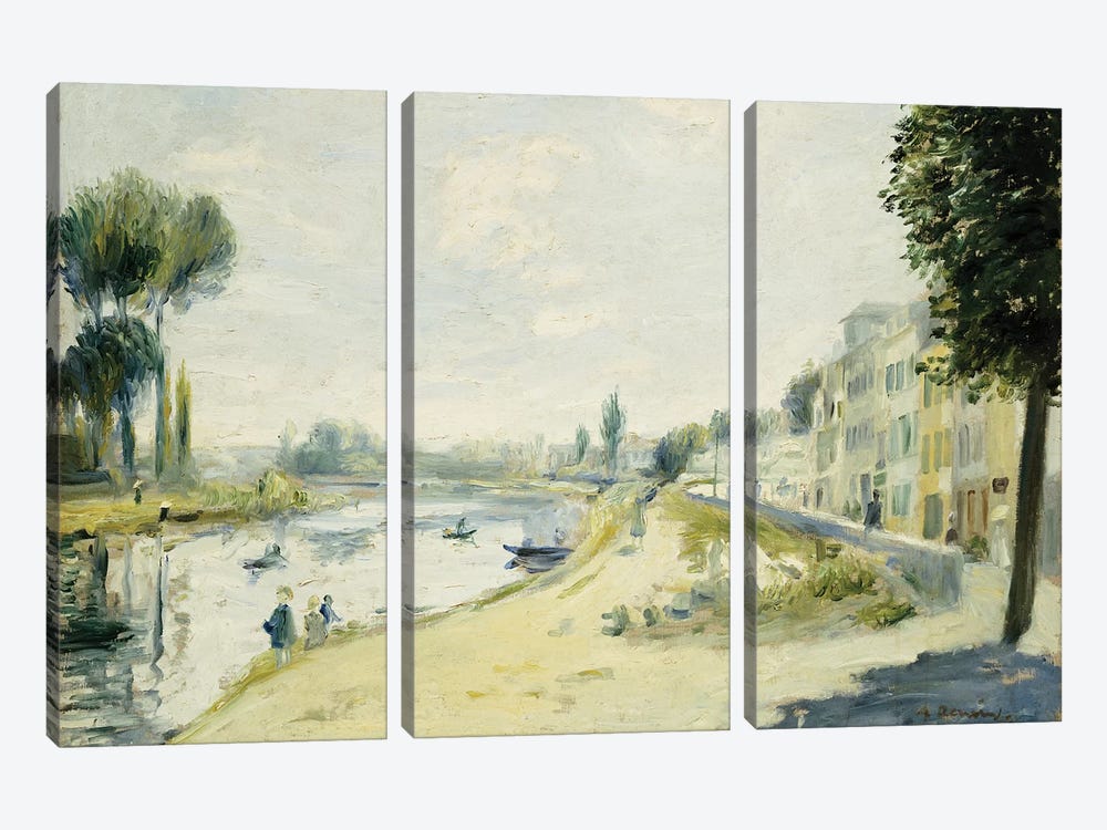 The Banks of the Seine at Bougival, c.1875  by Pierre Auguste Renoir 3-piece Canvas Artwork
