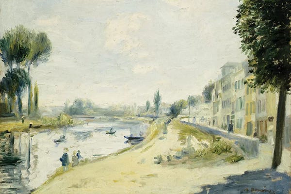 Impressionism: The Banks of the Seine at Bougival, c.1875  by Pierre-Auguste Renoir