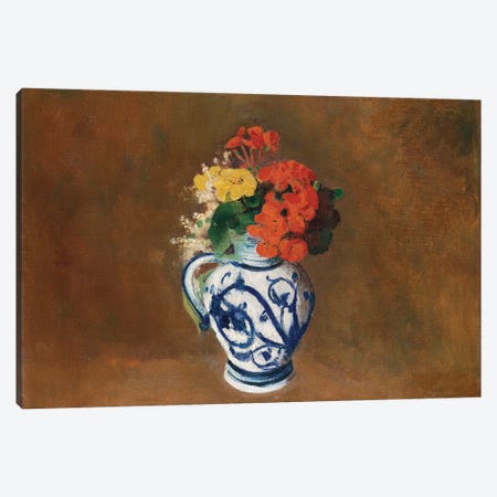 Flowers in a Blue Vase, c.1900  Canvas Print #BMN5086} by Odilon Redon Canvas Wall Art