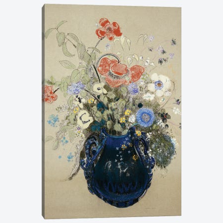 A Vase of Blue Flowers, c.1905-08  Canvas Print #BMN5089} by Odilon Redon Canvas Print