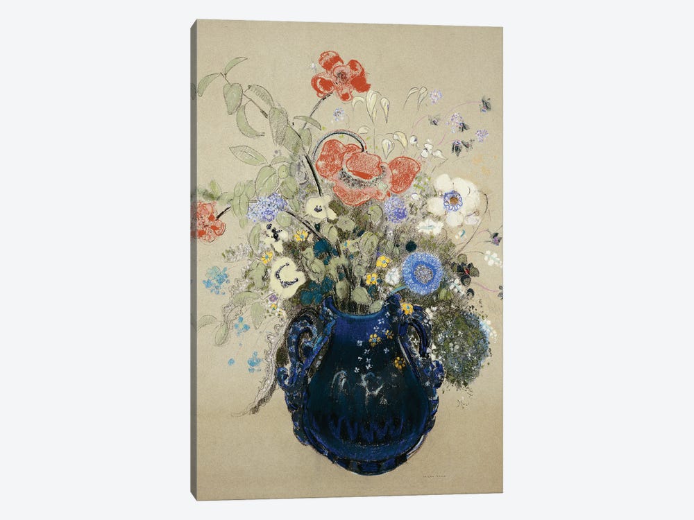 A Vase of Blue Flowers, c.1905-08  by Odilon Redon 1-piece Canvas Artwork